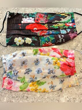 Johnny Was Floral Face Mask Set - Black, White, Red, Pink, Yellow, Green, Blue